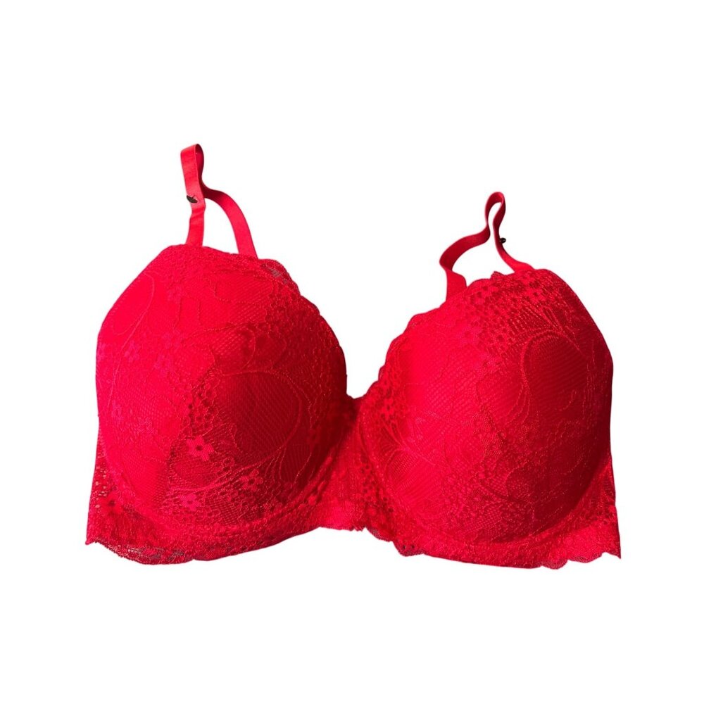 Just Be 38DD Red Lace Underwire Bra Coquette